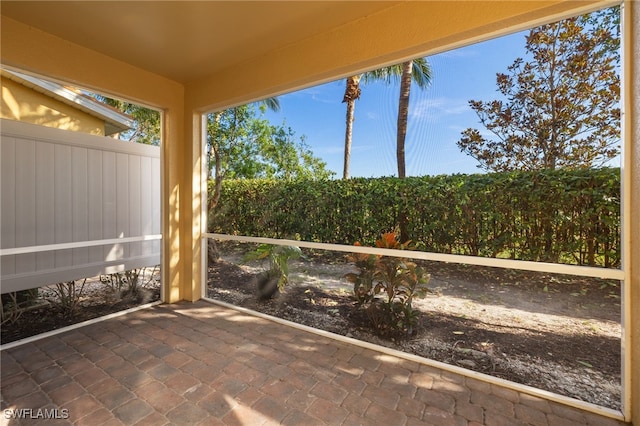 view of unfurnished sunroom