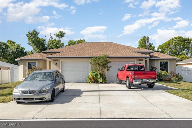 view of front facade with a garage