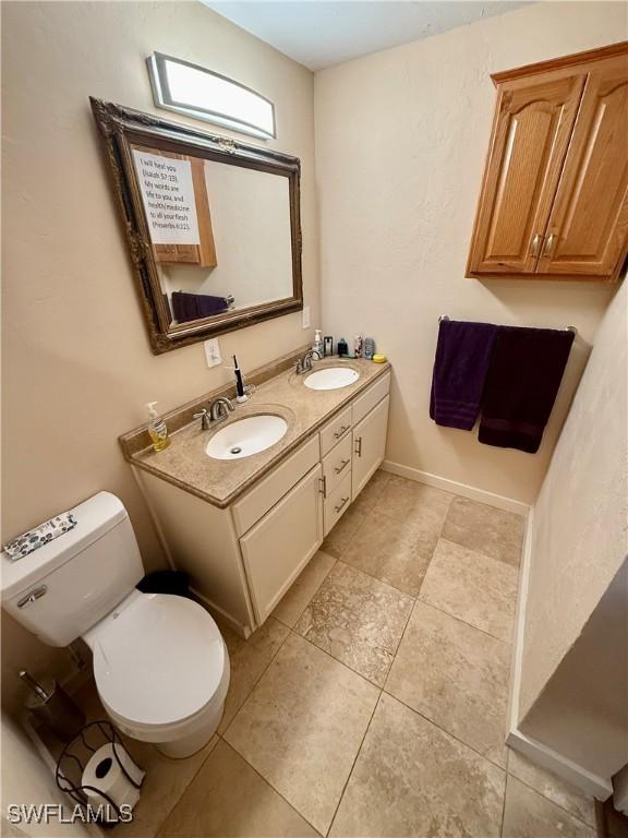 bathroom with toilet and vanity