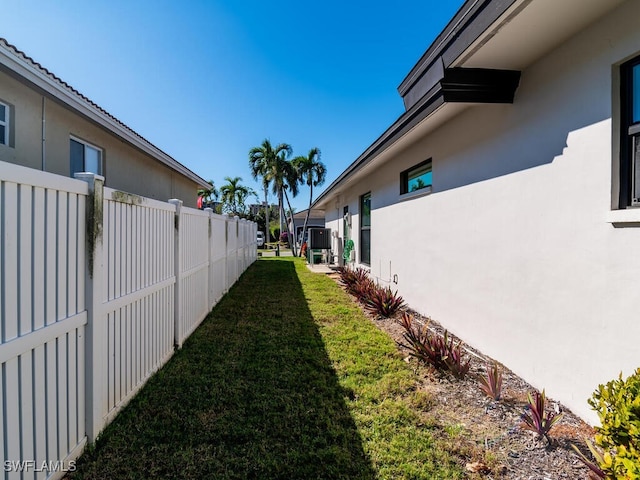 view of yard with fence