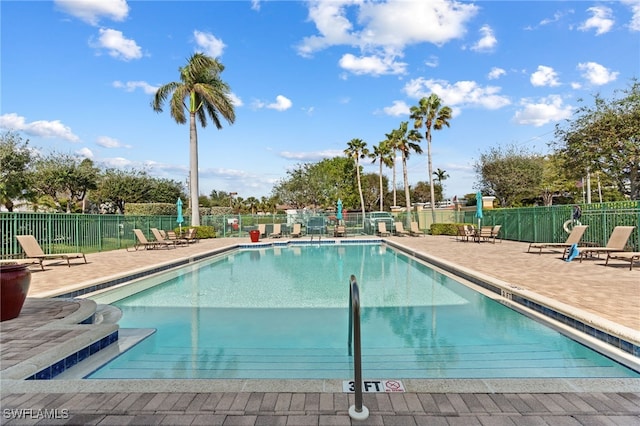 view of pool with a patio