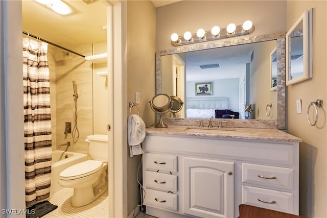 3 Bob O Link Ct Unit 3B, Naples, FL 34105 - ensuite bathroom with vanity, shower / bath combo, and tile patterned flooring