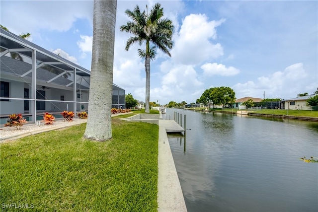 exterior space with a dock