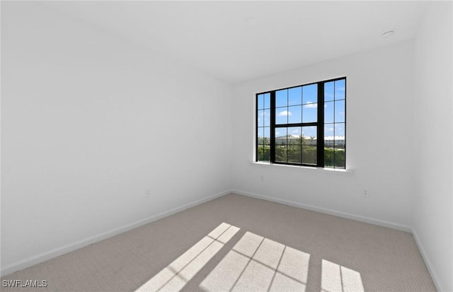 spare room featuring light colored carpet