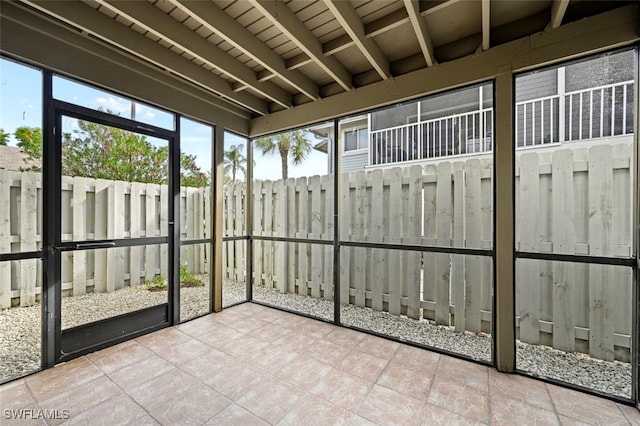 view of unfurnished sunroom