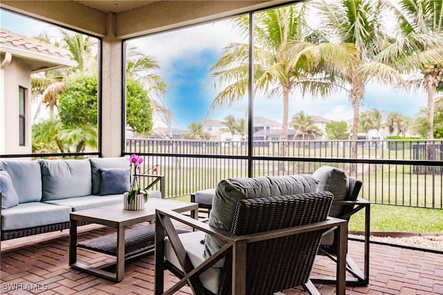 view of sunroom