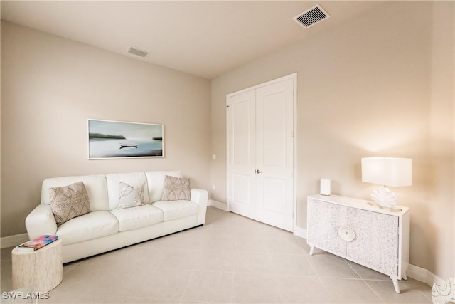 view of tiled living room