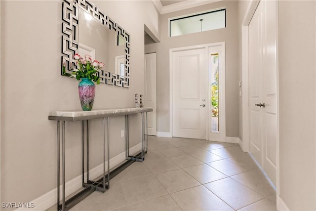 view of tiled entrance foyer