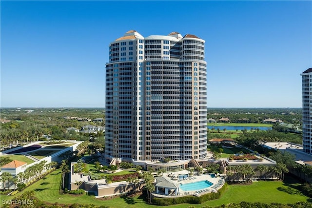 view of property with a water view