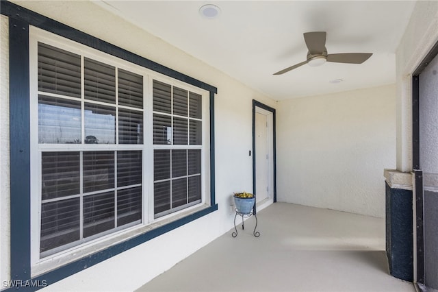 view of patio / terrace with a ceiling fan