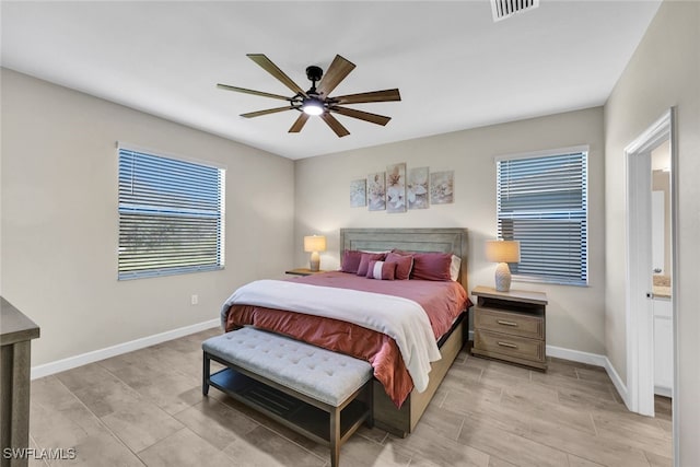 bedroom with ceiling fan