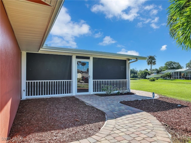 exterior space with a sunroom