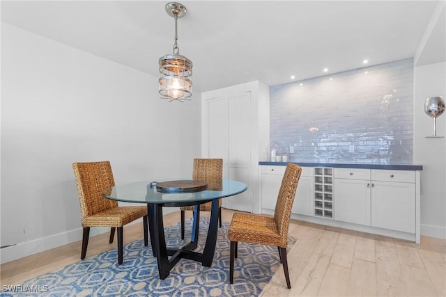 dining room featuring light hardwood / wood-style floors