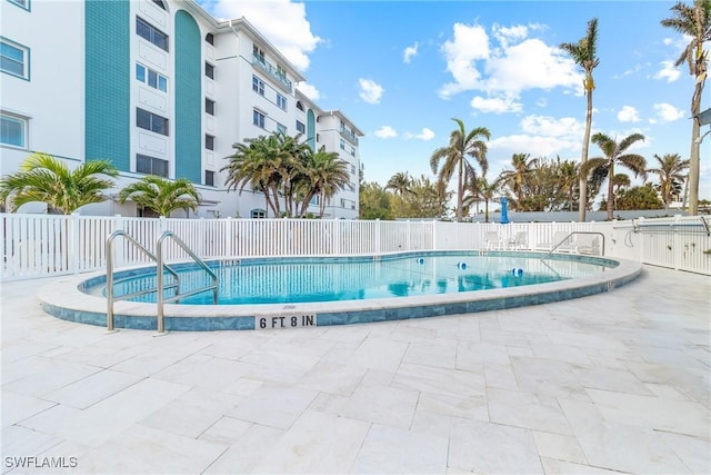 view of pool with a patio area