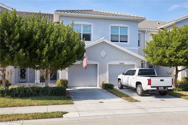 view of front facade with a garage