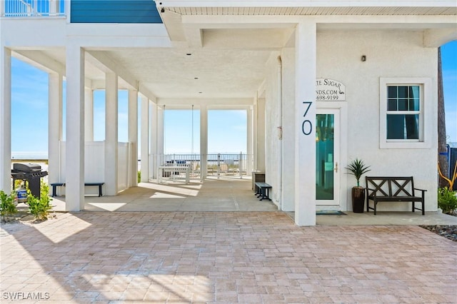 view of patio / terrace featuring a grill