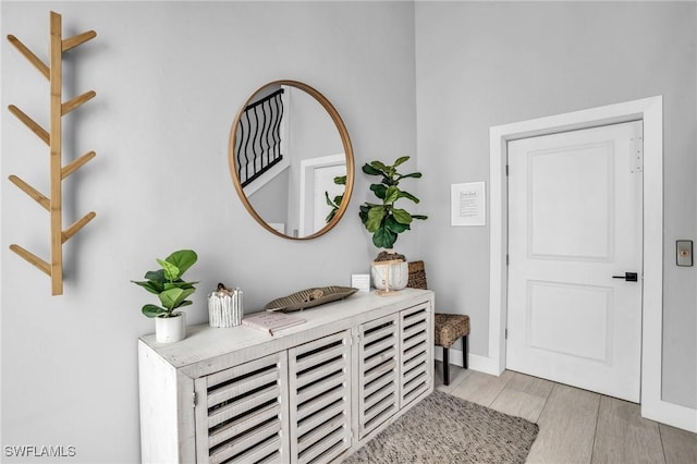 entryway featuring light wood finished floors