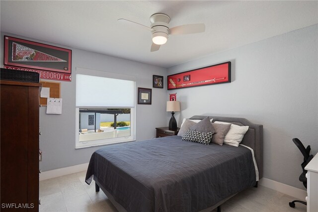 bedroom with ceiling fan