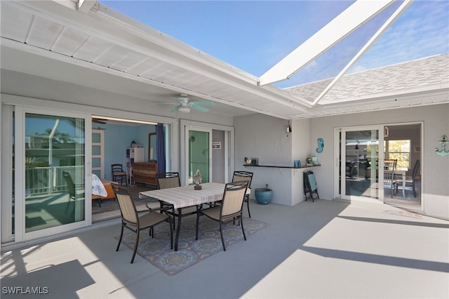 view of patio / terrace with ceiling fan