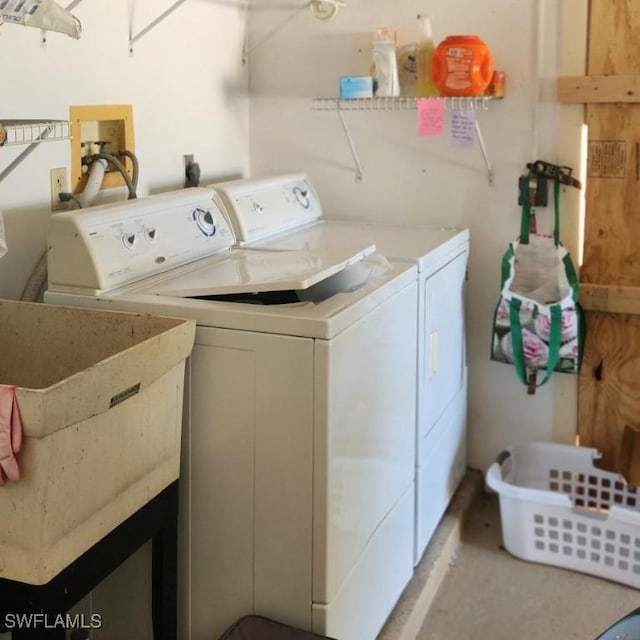 laundry area with washer and dryer