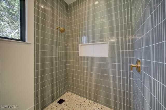 bathroom with tiled shower