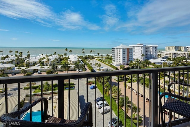 balcony with a water view