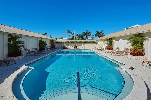 view of pool with a patio