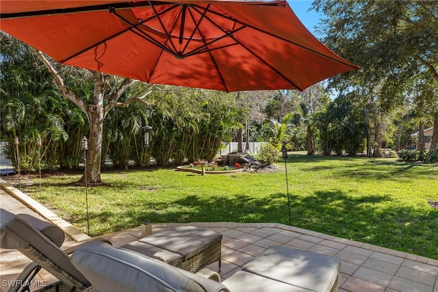 view of yard featuring a patio