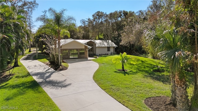 view of community featuring a yard