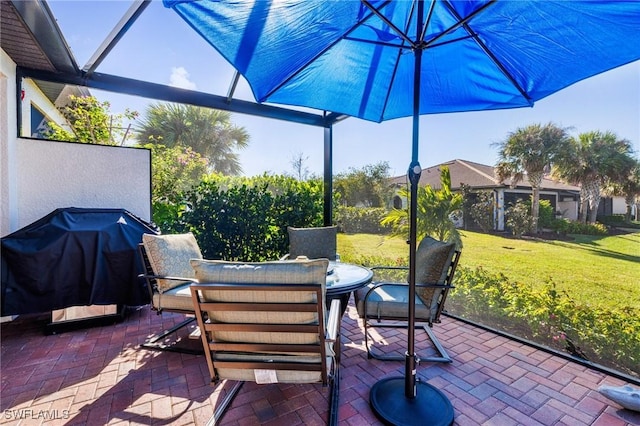 view of patio featuring area for grilling