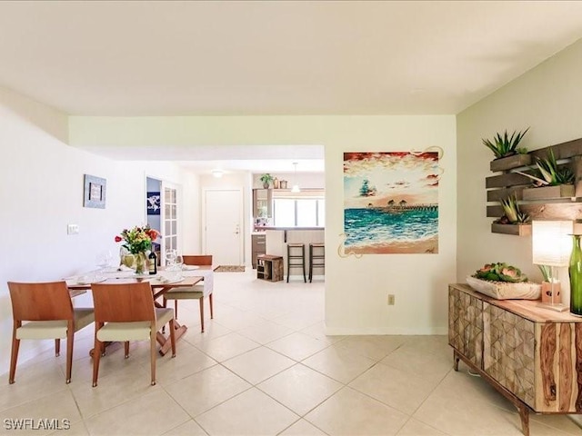 view of tiled dining space