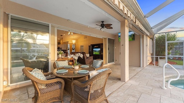 4212 SE 8th Pl, Cape Coral, FL 33904 - sunroom / solarium with a ceiling fan