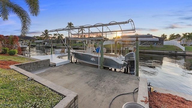 4212 SE 8th Pl, Cape Coral, FL 33904 - dock area featuring a water view and boat lift