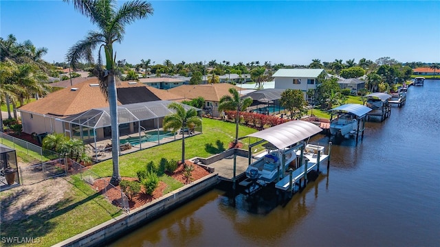 4212 SE 8th Pl, Cape Coral, FL 33904 - bird's eye view with a residential view and a water view