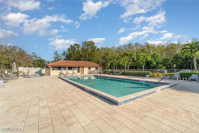 view of pool with a patio area