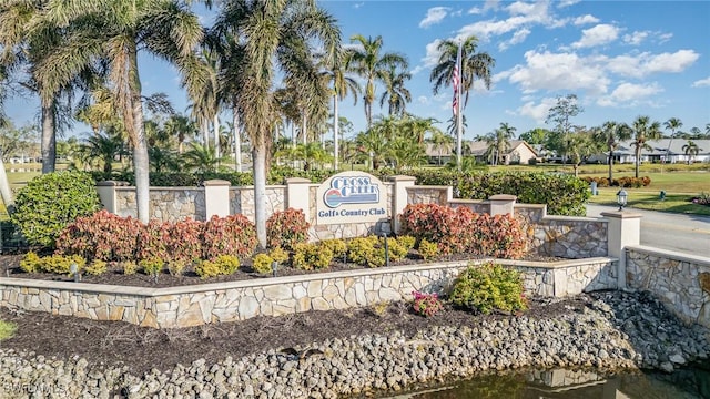 view of community sign