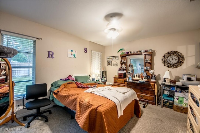 bedroom with carpet