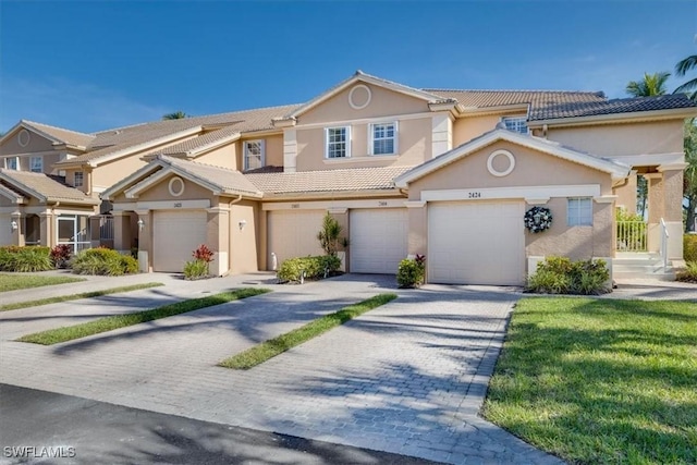 view of property featuring a garage