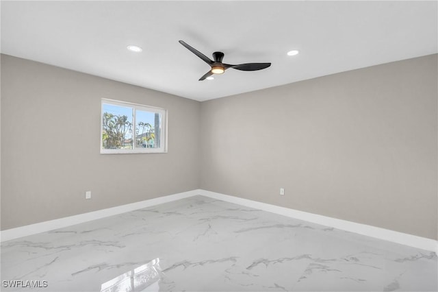 unfurnished room featuring ceiling fan