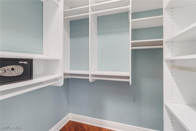 spacious closet featuring wood finished floors