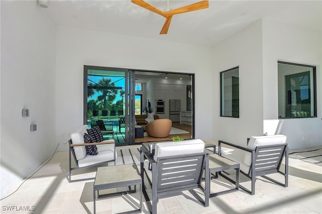 view of patio / terrace featuring an outdoor living space