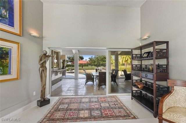 living room with french doors