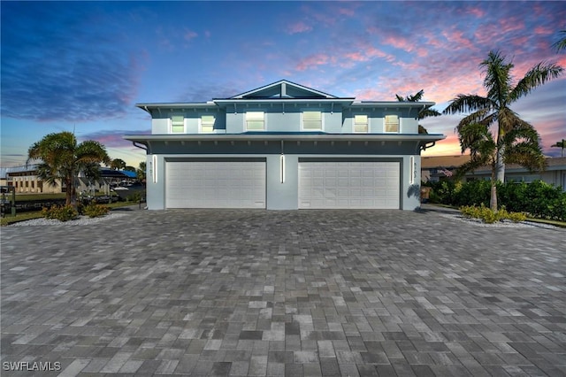 view of front facade with a garage