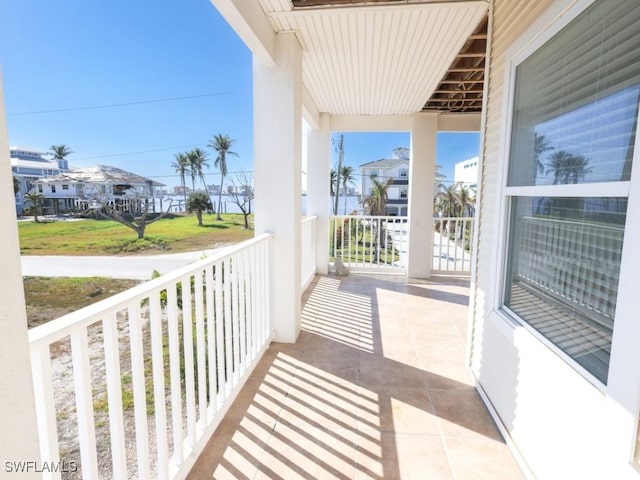 balcony featuring a porch