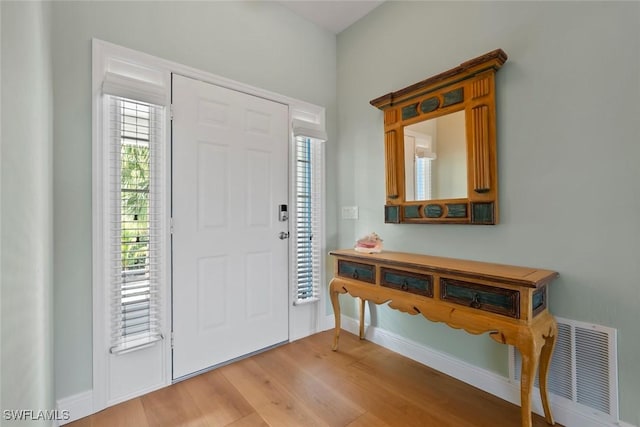 foyer featuring hardwood / wood-style flooring and plenty of natural light