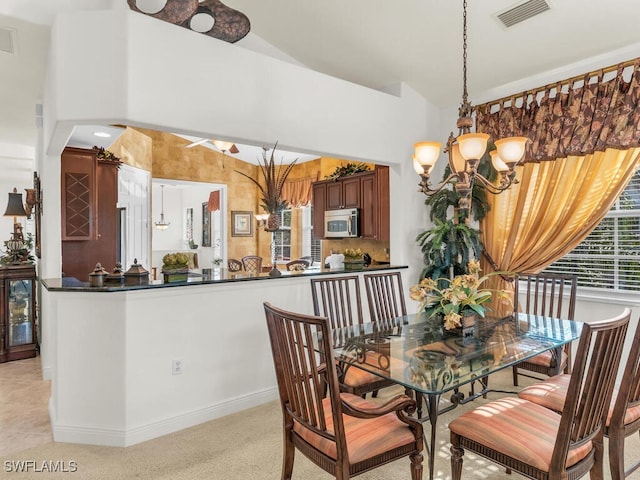 dining room featuring an inviting chandelier