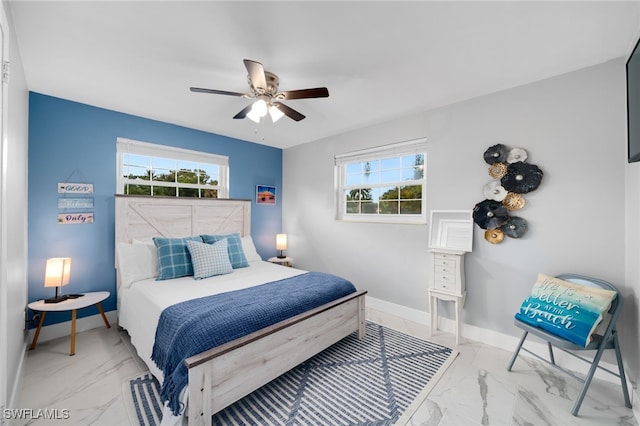 bedroom with ceiling fan