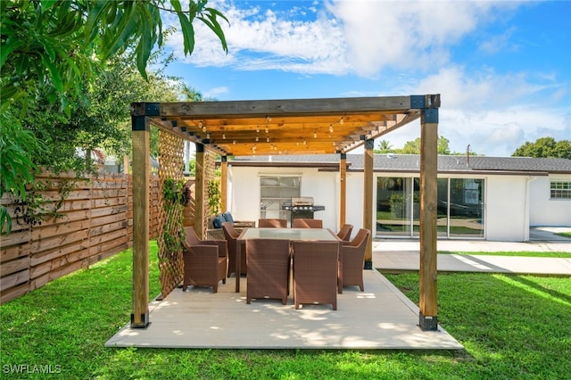 view of patio with a pergola