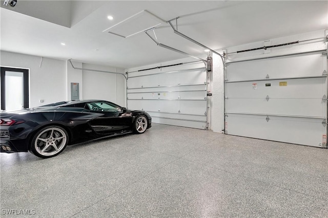 garage featuring electric panel