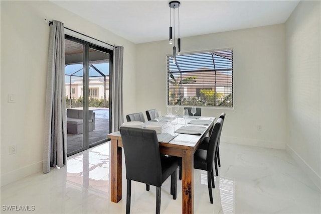 view of dining area